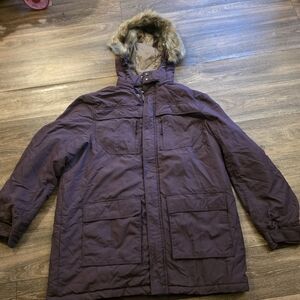 Woman's Hooded Winter Parka in Deep Plum